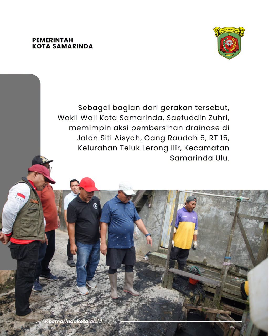 Gerakan Gotong Royong Akhir Pekan Kian Masif, Wawali Pimpin Aksi Bersih Drainase di Teluk Lerong Ilir
