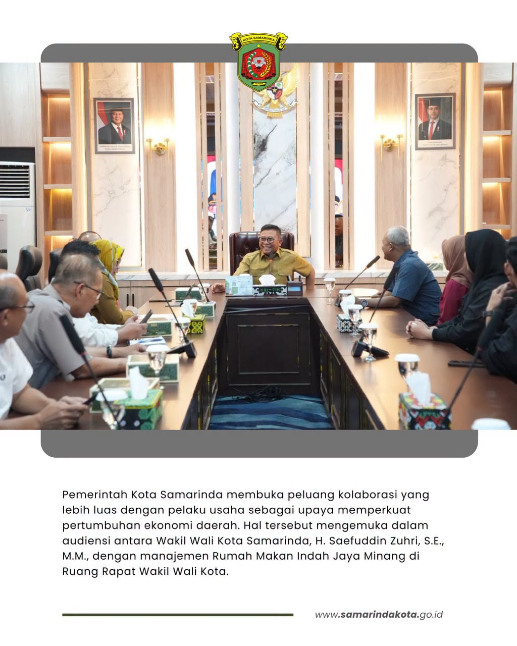 Pemkot Samarinda Terima Audiensi Indah Jaya Minang, Perkuat Kolaborasi untuk Dorong Ekonomi Daerah