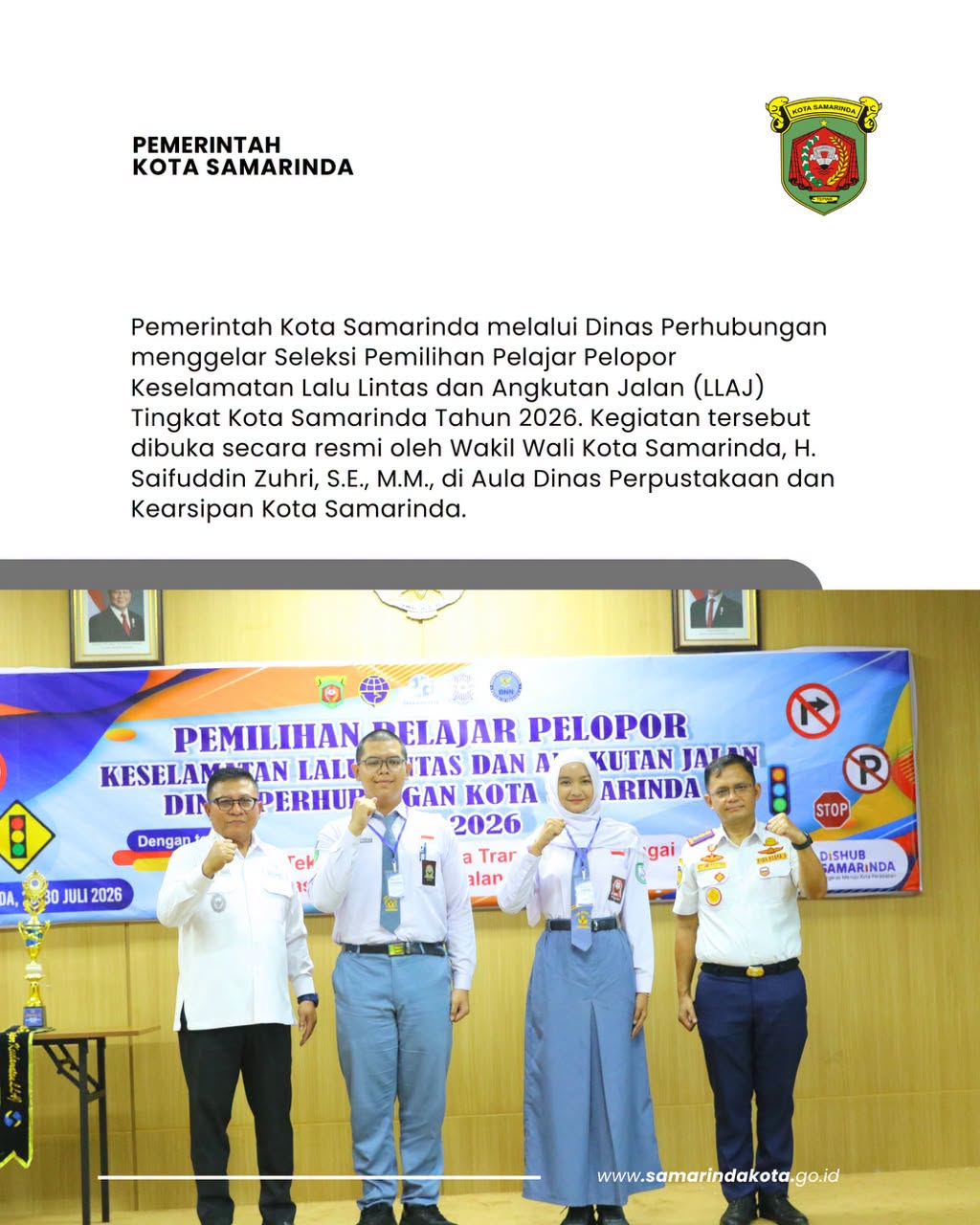 Pemkot Samarinda Gelar Seleksi Pelajar Pelopor Keselamatan Jalan 2026