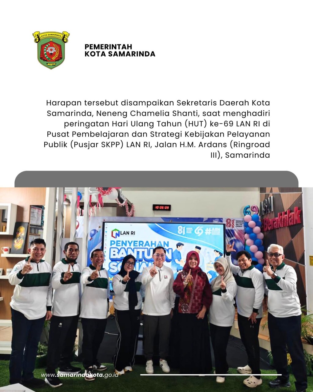 HUT ke-69 LAN RI, Sekda Samarinda Harap Lahir Lebih Banyak Birokrat Adaptif Hadapi Dinamika Zaman