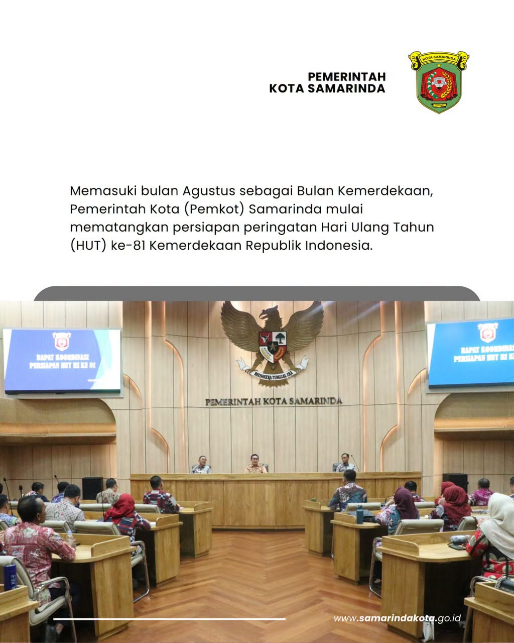 Pimpin Rakor, Wali Kota Andi Harun Pastikan Semarak HUT RI ke-81 Tetap Meriah di Tengah Efisiensi Fiskal