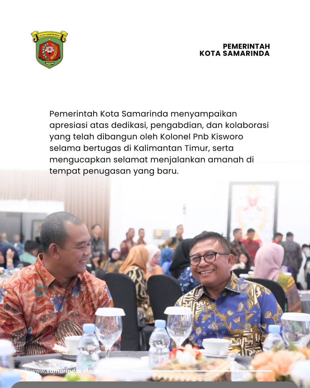 Wakil Wali Kota Hadiri Kenal Pamit Danlanud Dhomber, Perkuat Sinergi Pemkot Samarinda dan TNI AU