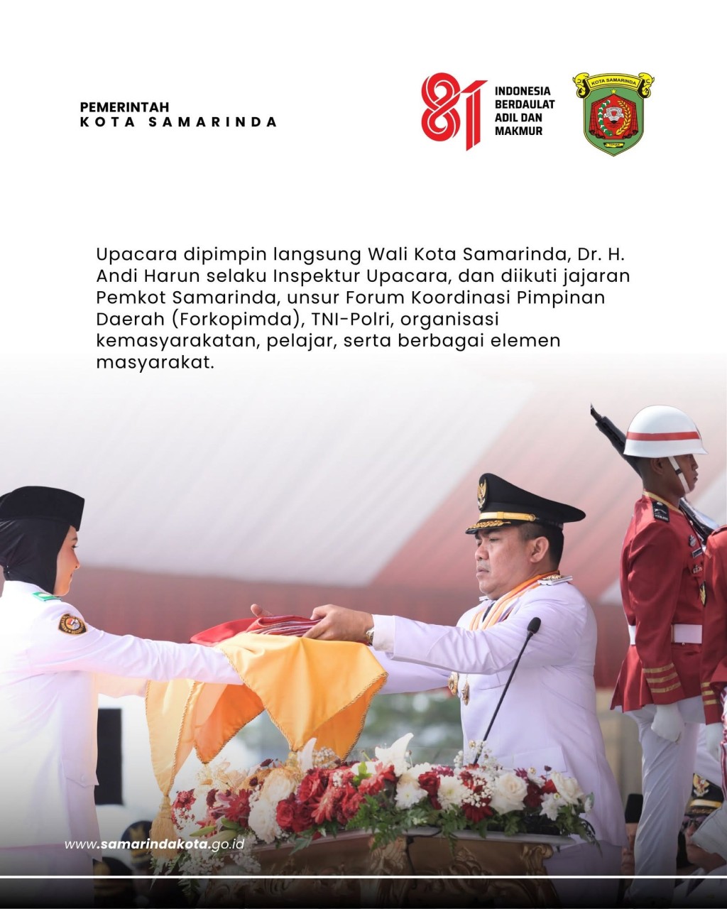 Semarak HUT ke-81 RI Samarinda di Masa Efisiensi, Andi Harun Serukan Persatuan dan Gotong Royong