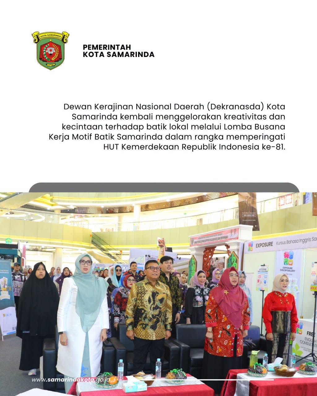 DPMPTSP Kawinkan Juara I Pria dan Wanita, Kreativitas Batik Samarinda Terus Digelorakan Lewat Lomba Busana Kerja