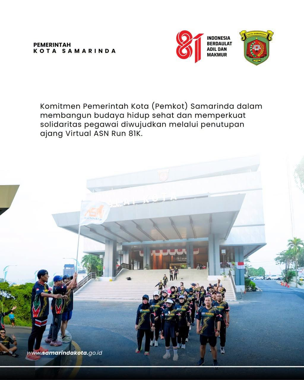 Dukung ASN Sehat dan Bugar, Pemkot Samarinda Sukseskan Penutupan Virtual Run 81K