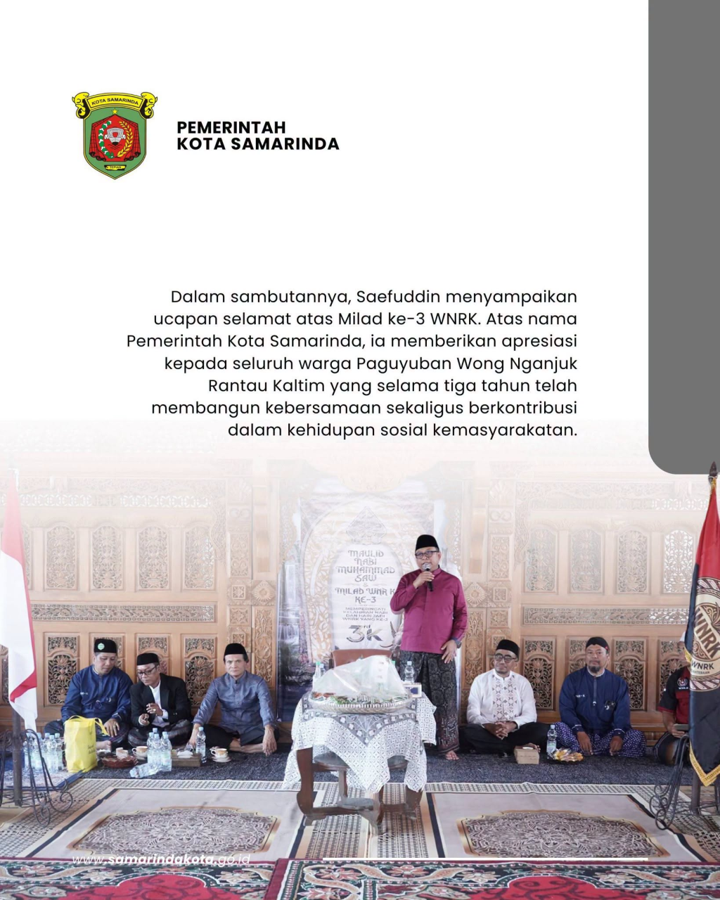 Tiga Momentum Dirangkai, Wawali Saefuddin Zuhri Ajak Paguyuban Bersatu Bangun Samarinda