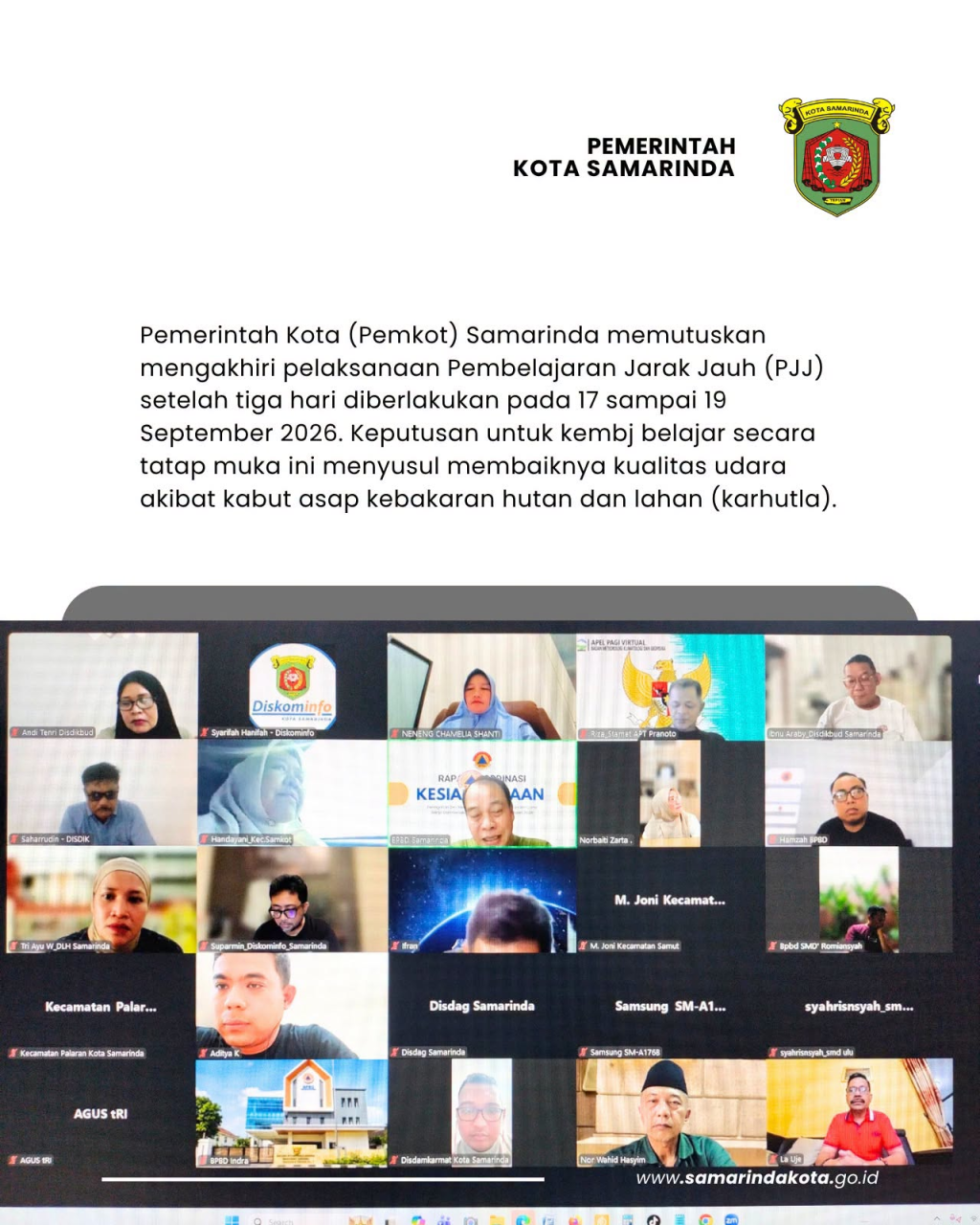 Kabut Asap Mereda, Sekolah di Samarinda Kembali Tatap Muka