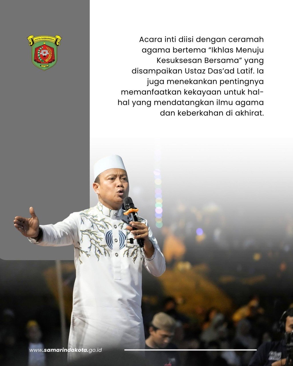 Hadiri Hadiri Tablig Akbar Ustaz Das’ad Latif, Wawali Imbau Jaga Lingkungan dan Keamanan