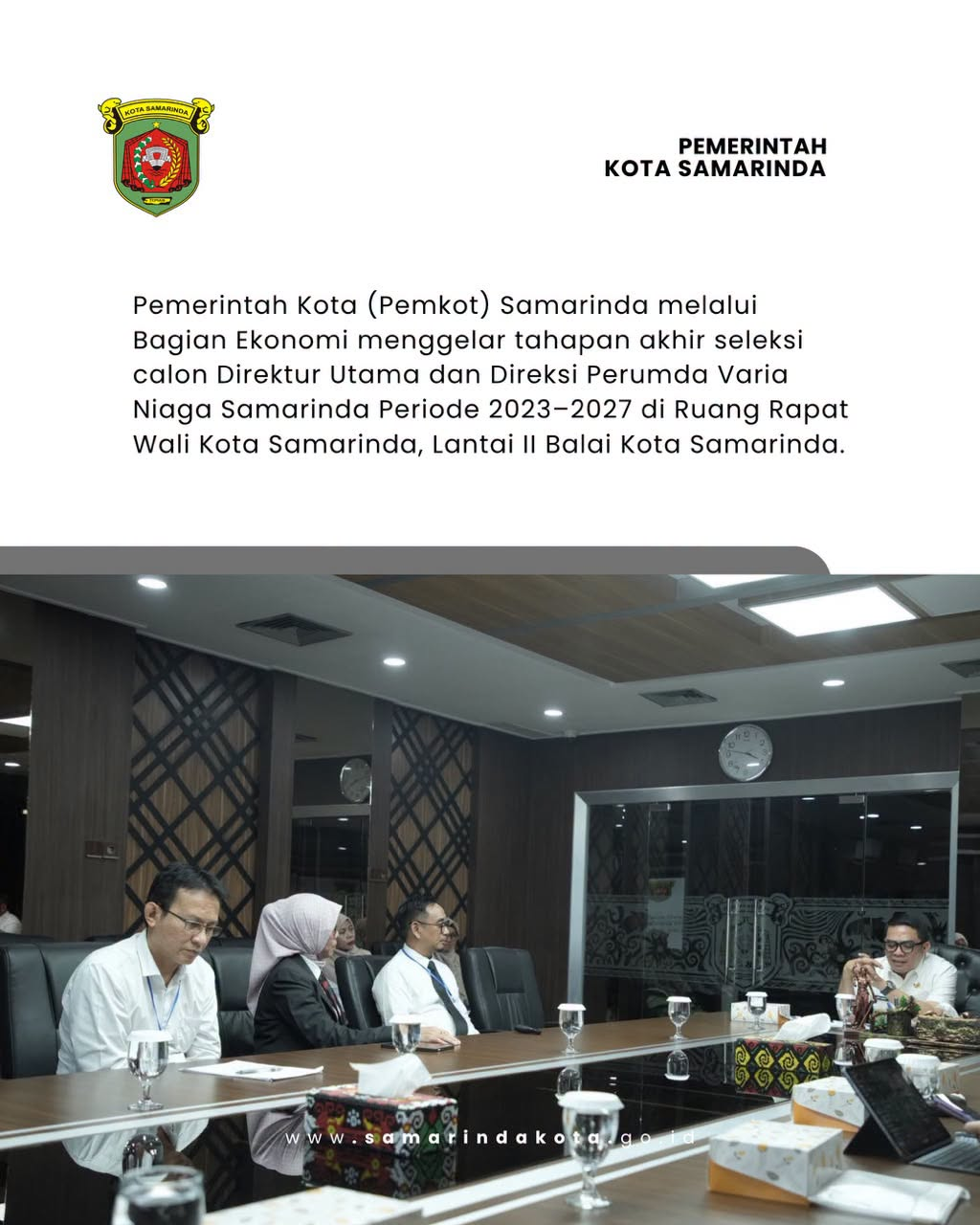 Cari Pimpinan Berjiwa Entrepreneur, Wali Kota Andi Harun Uji 3 Calon Direksi Perumda Varia Niaga