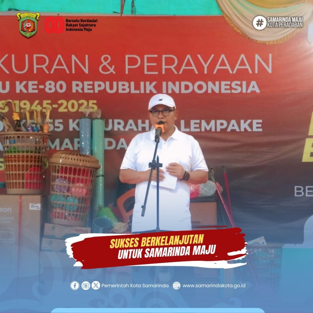 Meriahkan HUT Ke-80 RI dan Hari Jadi ke-55 Lempake, Wawali Saefuddin Zuhri Jalan Sehat Bersama Warga
