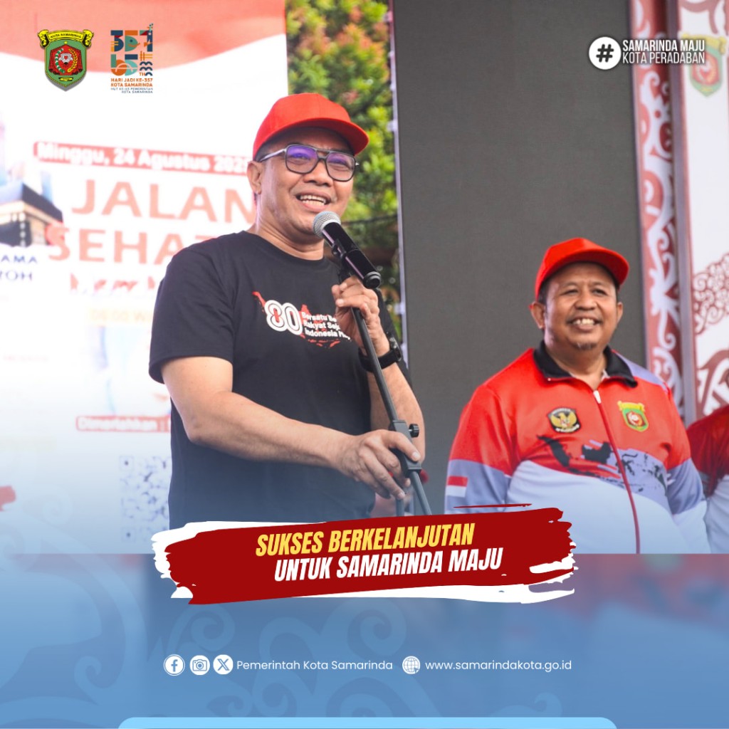 Ribuan Masyarakat Ikuti Jalan Sehat Merah Putih. Meriahkan HUT ke-80 RI di Samarinda