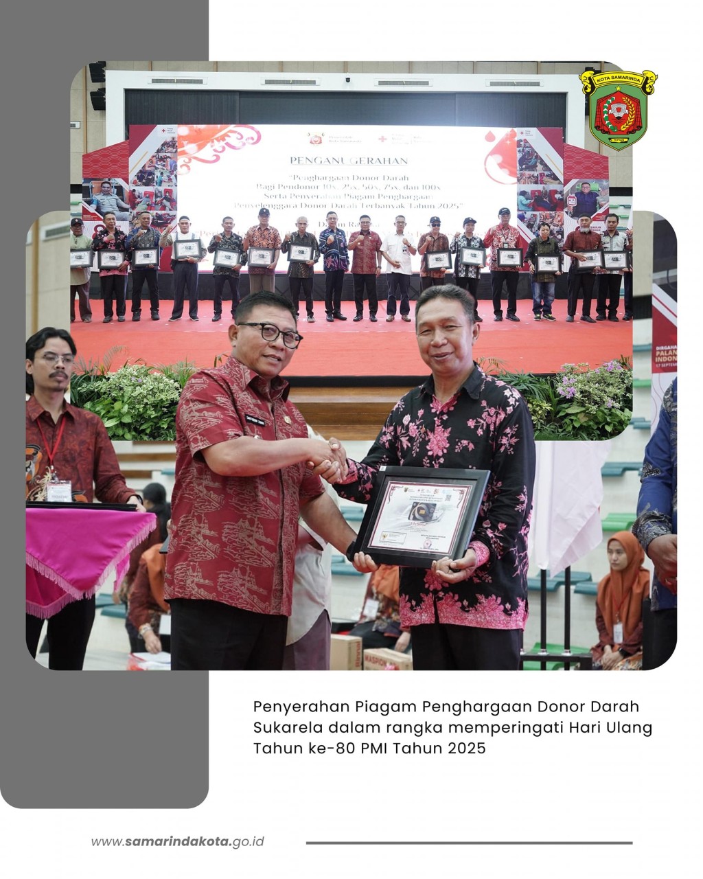 Peringati HUT PMI ke-80, Pemkot Samarinda Apresiasi Pendonor Darah Sukarela