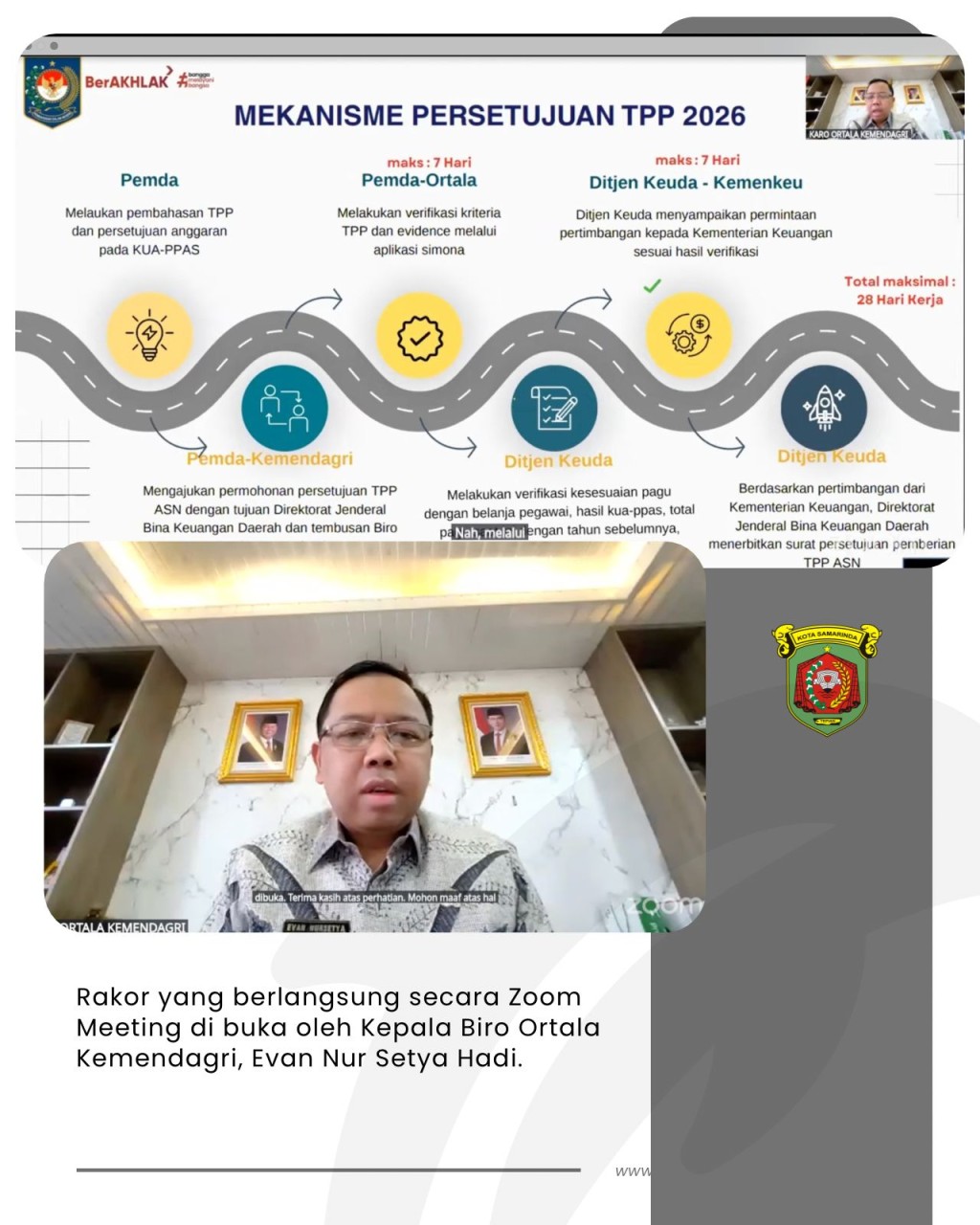 Pemkot Samarinda Ikuti Rakor TPP ASN 2026 yang Digelar Kemendagri
