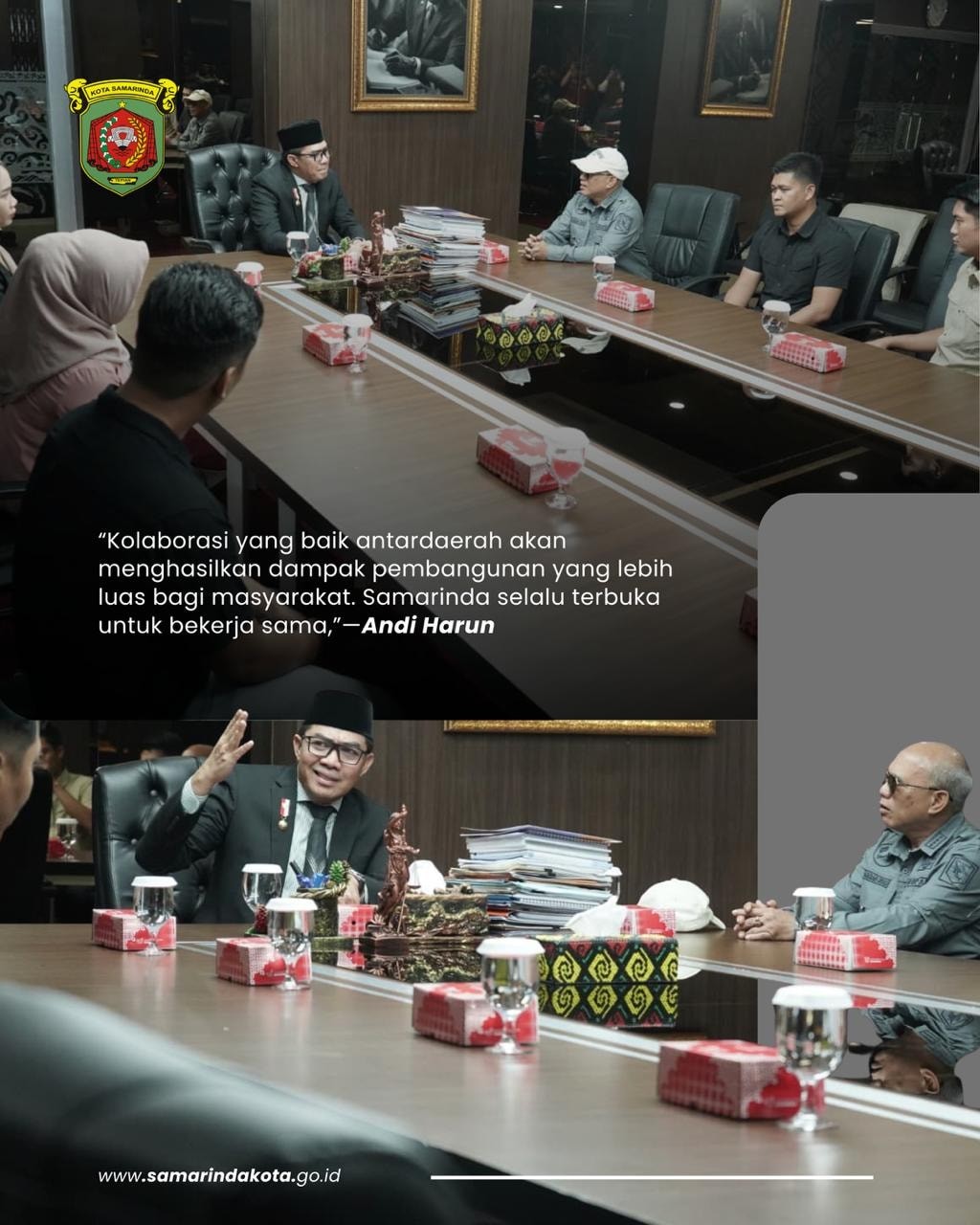 Silaturahmi Hangat, Andi Harun Bahas Isu Strategis dengan Bupati Kotabaru