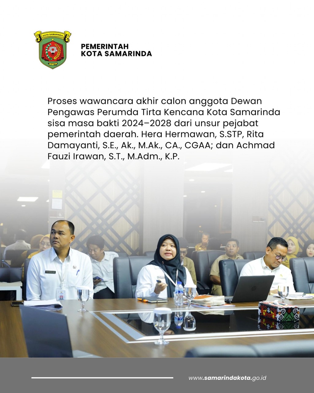 Wali Kota Samarinda Tekankan Integritas dan Kapasitas Dewan Pengawas Perumda Tirta Kencana