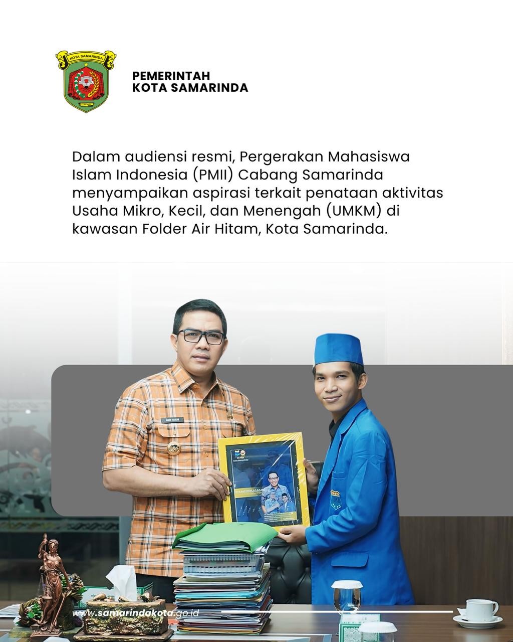 Pemkot Samarinda dan PMII Bahas Penataan UMKM di Kawasan Folder Air Hitam