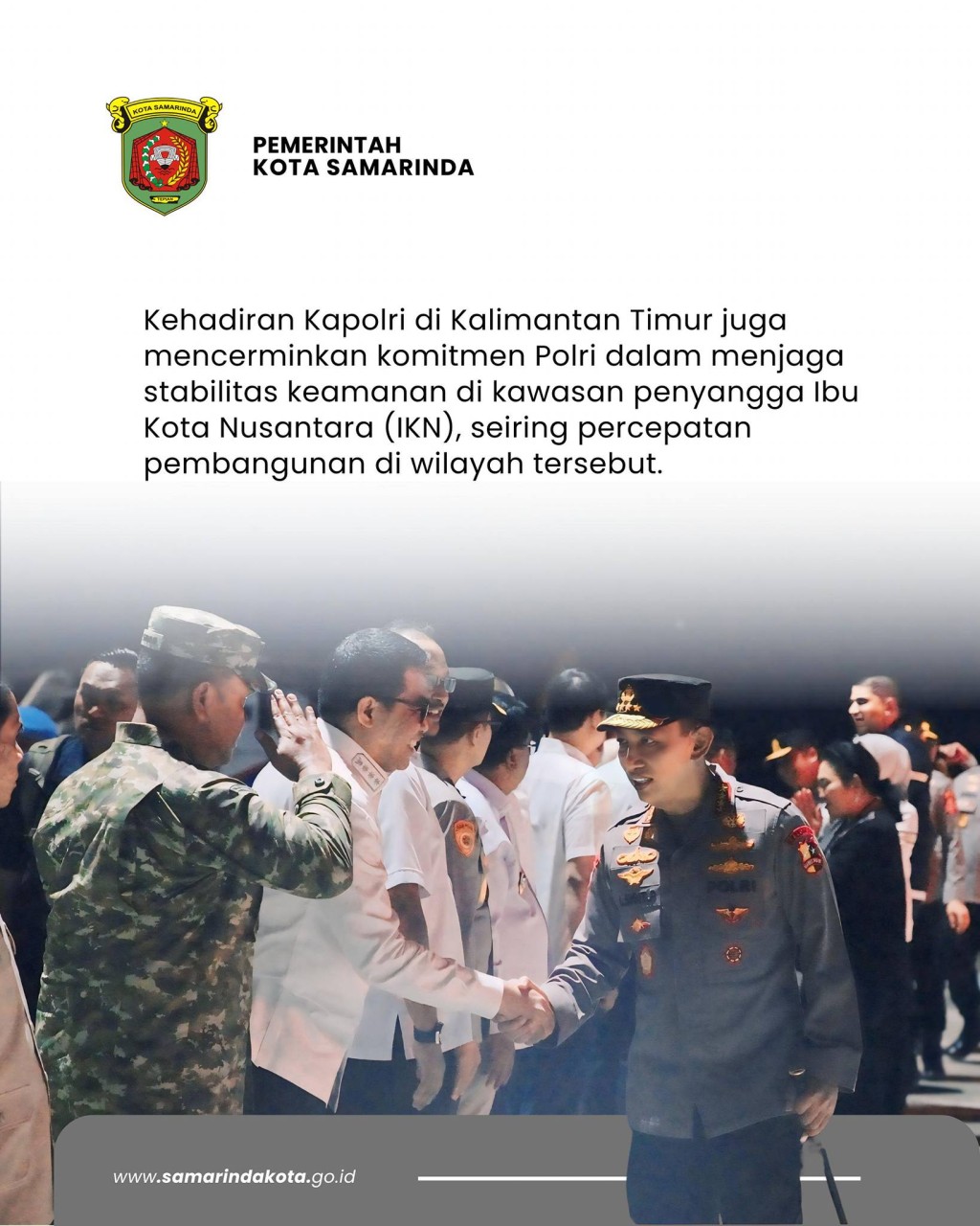 Wali Kota Samarinda Sambut Kedatangan Kapolri di Kalimantan Timur
