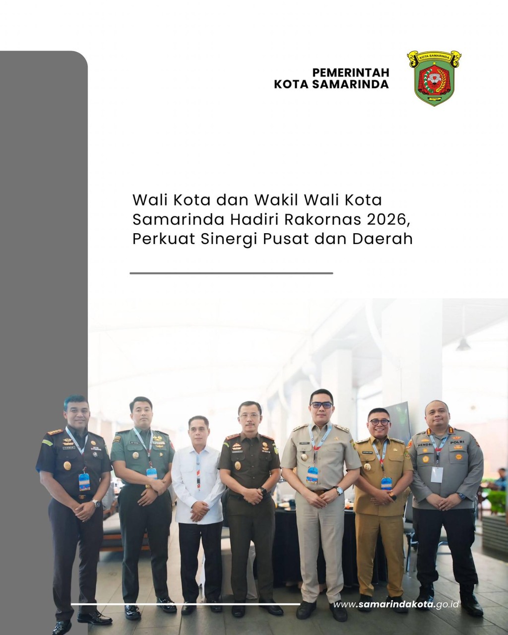 Wali Kota Samarinda Hadiri Rakornas 2026, Perkuat Sinergi Pusat dan Daerah