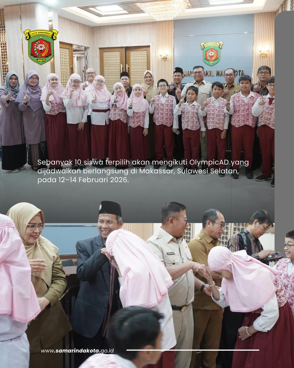 Wawali Samarinda Beri Motivasi Tim Olimpiade SD Muhammadiyah 1 Jelang OlympicAD 2026