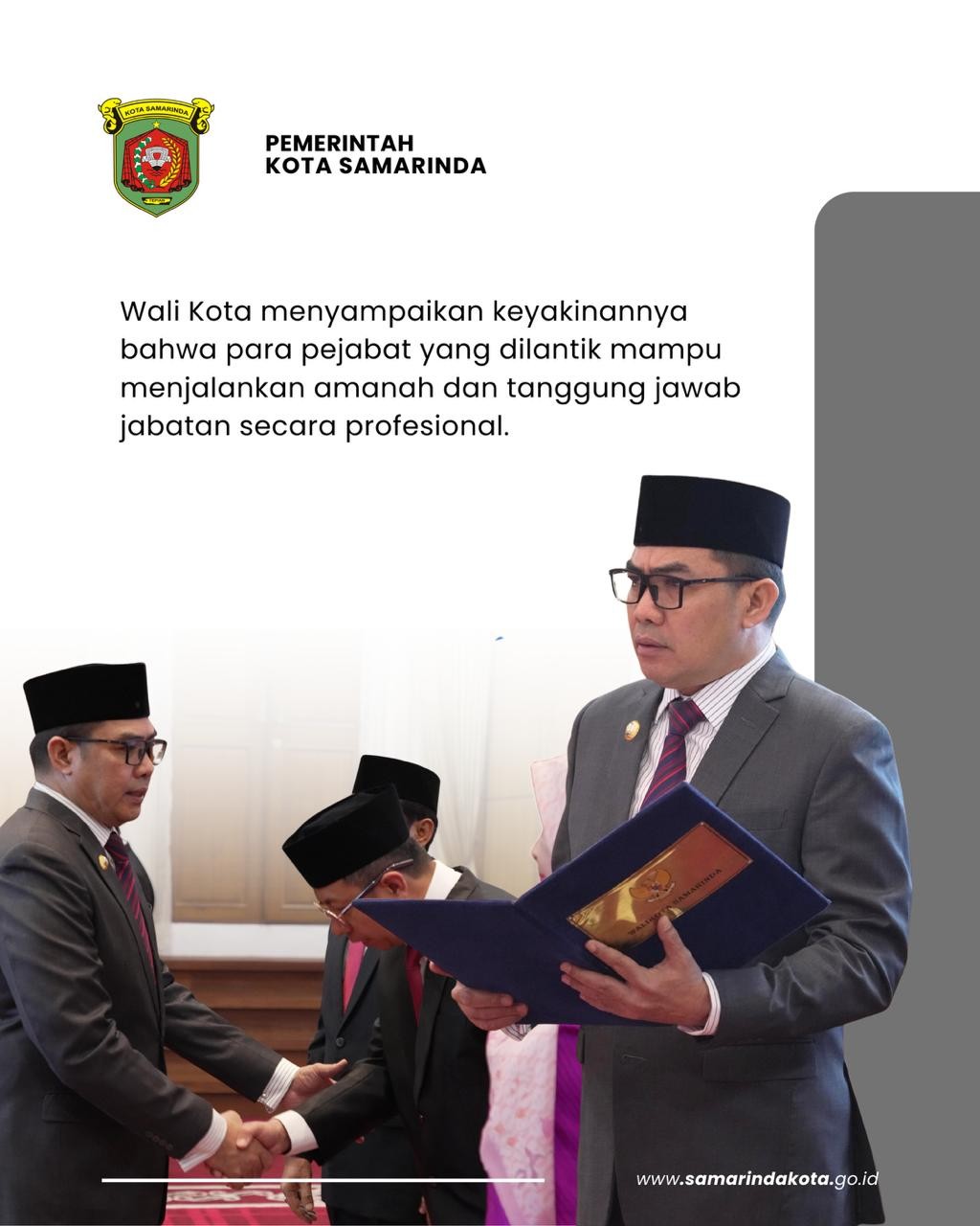 Wali Kota Andi Harun Lantik Pejabat Pimpinan Tinggi Pratama, Tekankan Integritas