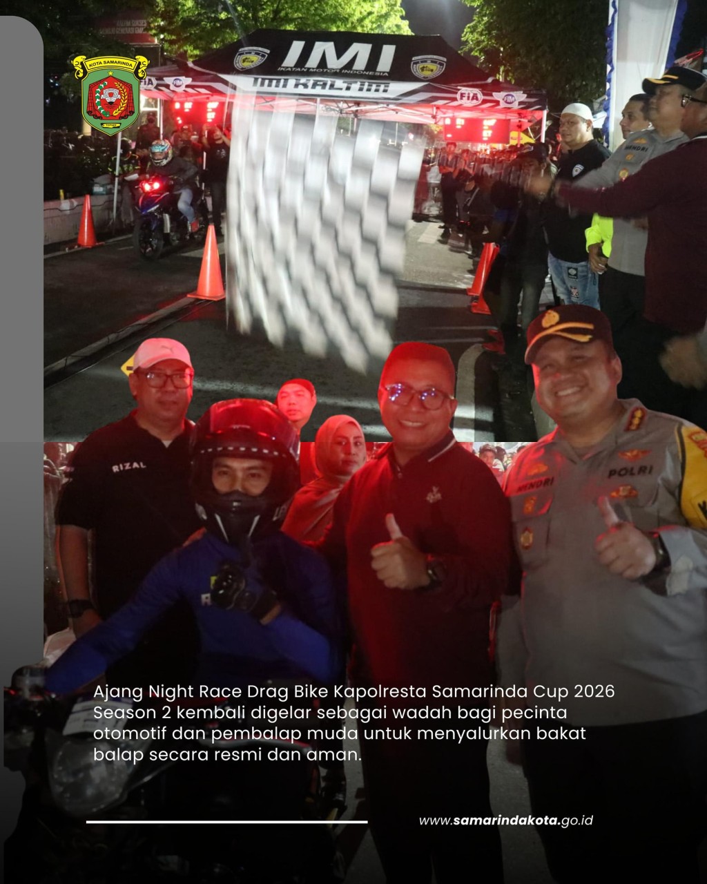 Wawali Samarinda Buka Night Race Drag Bike Kapolresta Cup 2026, Tekankan Sportivitas dan Upaya Tekan Balap Liar