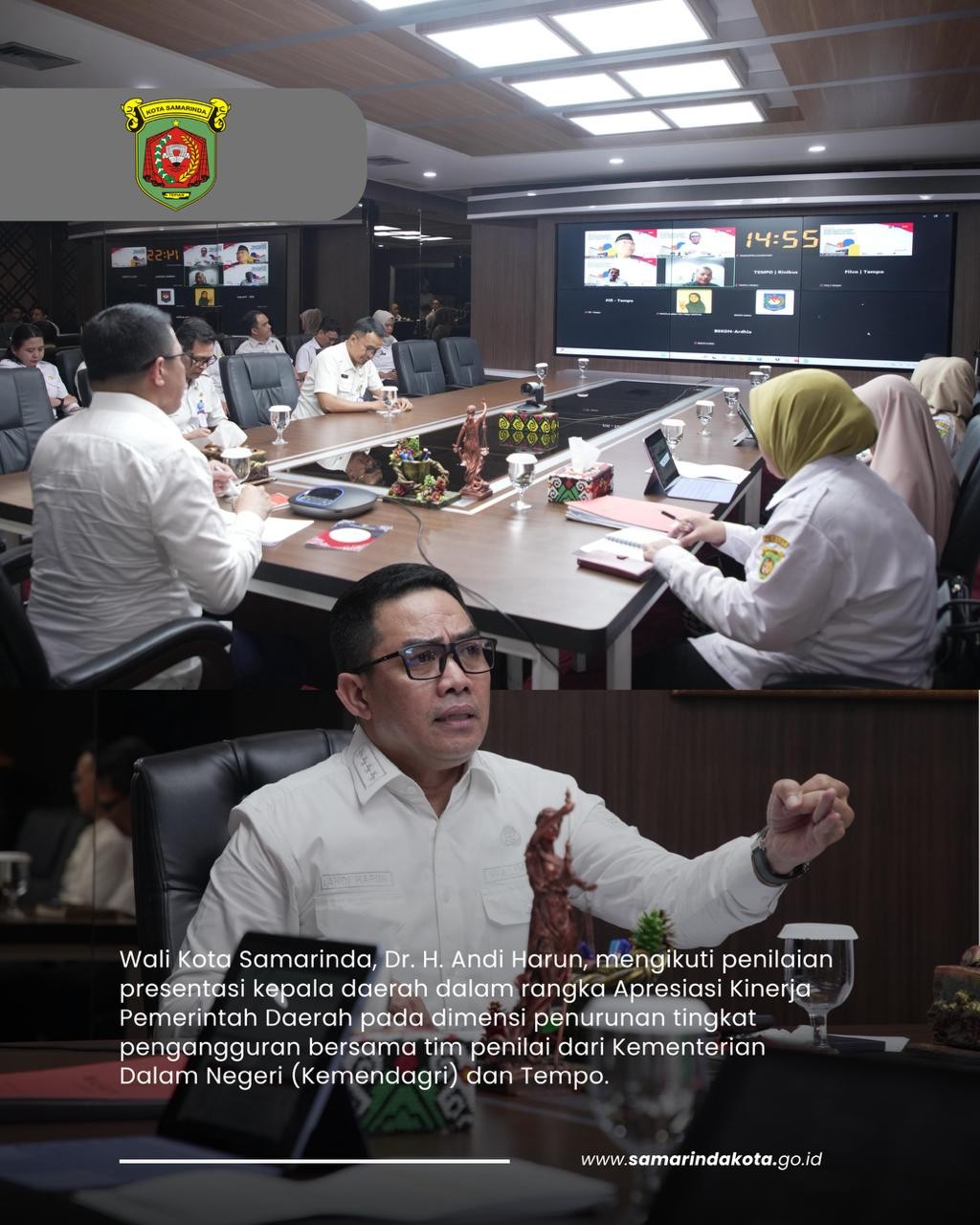 Wali Kota Samarinda Paparkan Strategi Penurunan Pengangguran di Hadapan Tim Kemendagri