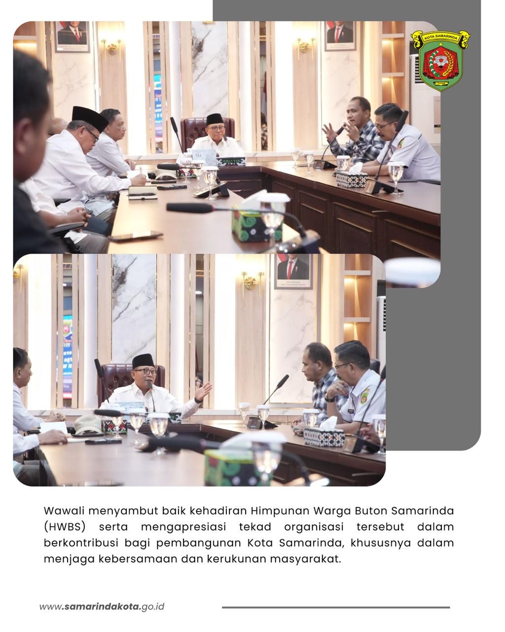 Audiensi Himpunan Warga Buton Samarinda, Wawali Ajak Perkuat Silaturahmi dan Kontribusi Pembangunan