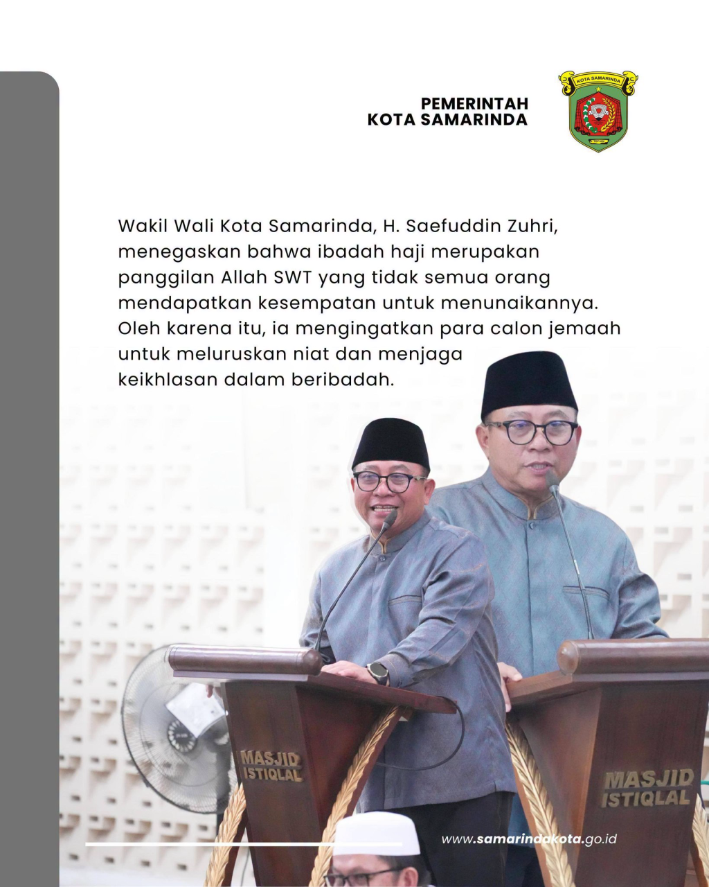 Wawali Samarinda Hadiri Halalbihalal dan Pelepasan 184 Calon Jemaah Haji Kecamatan Sungai Kunjang 2026