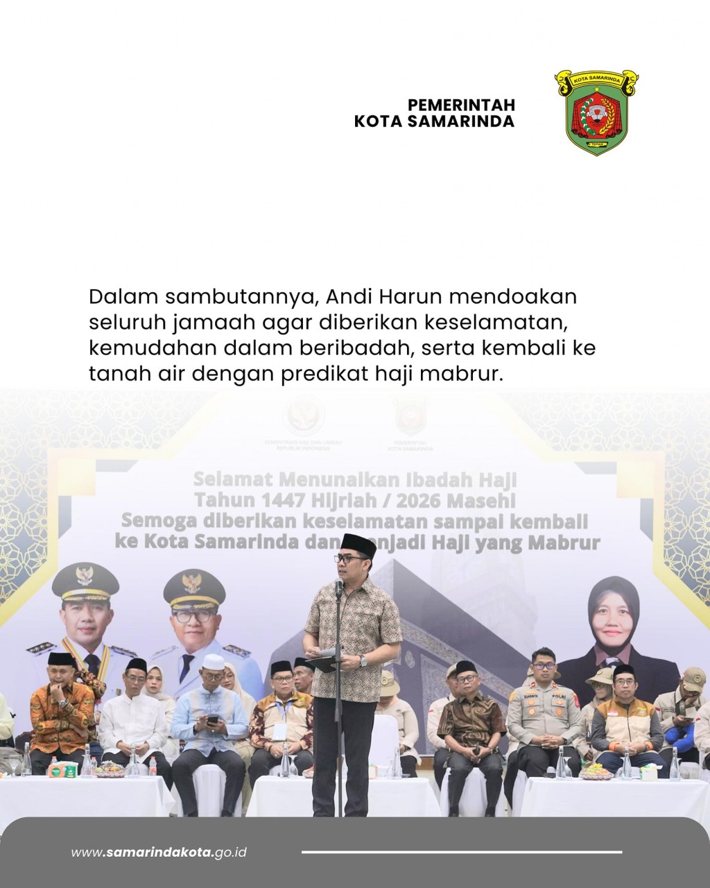 Pimpin Baca Talbiyah dan Berikan Uang Saku 100 Riyal, Wali Kota Andi Harun Lepas Kloter 1 Haji Samarinda