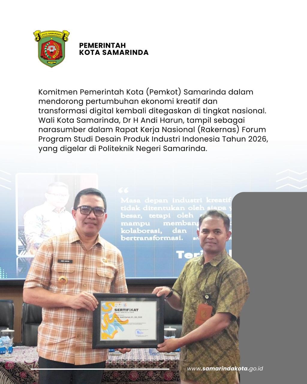 Samarinda Melangkah Maju: Wali Kota Andi Harun Pimpin Arah Baru Industri Kreatif dan Transformasi Digital Menuju 2028