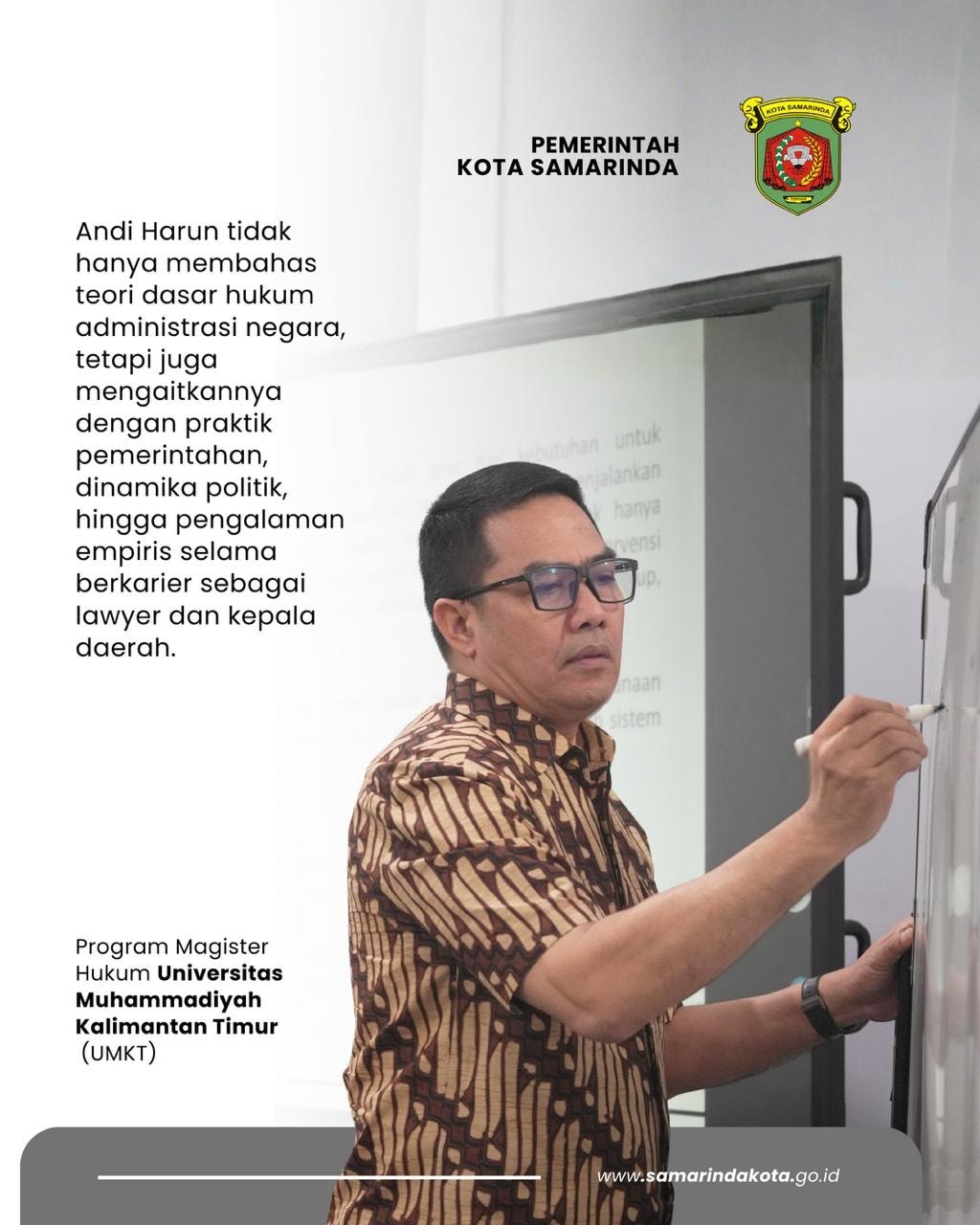 Menjadi Dosen Tamu UMKT, Andi Harun Bahas Relasi Hukum, Politik, dan Kekuasaan