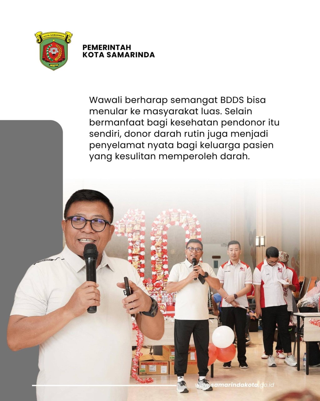 Wakil Wali Kota Samarinda Donor Darah di HUT ke-10 BDDS, Target Kantong Naik Jadi 500