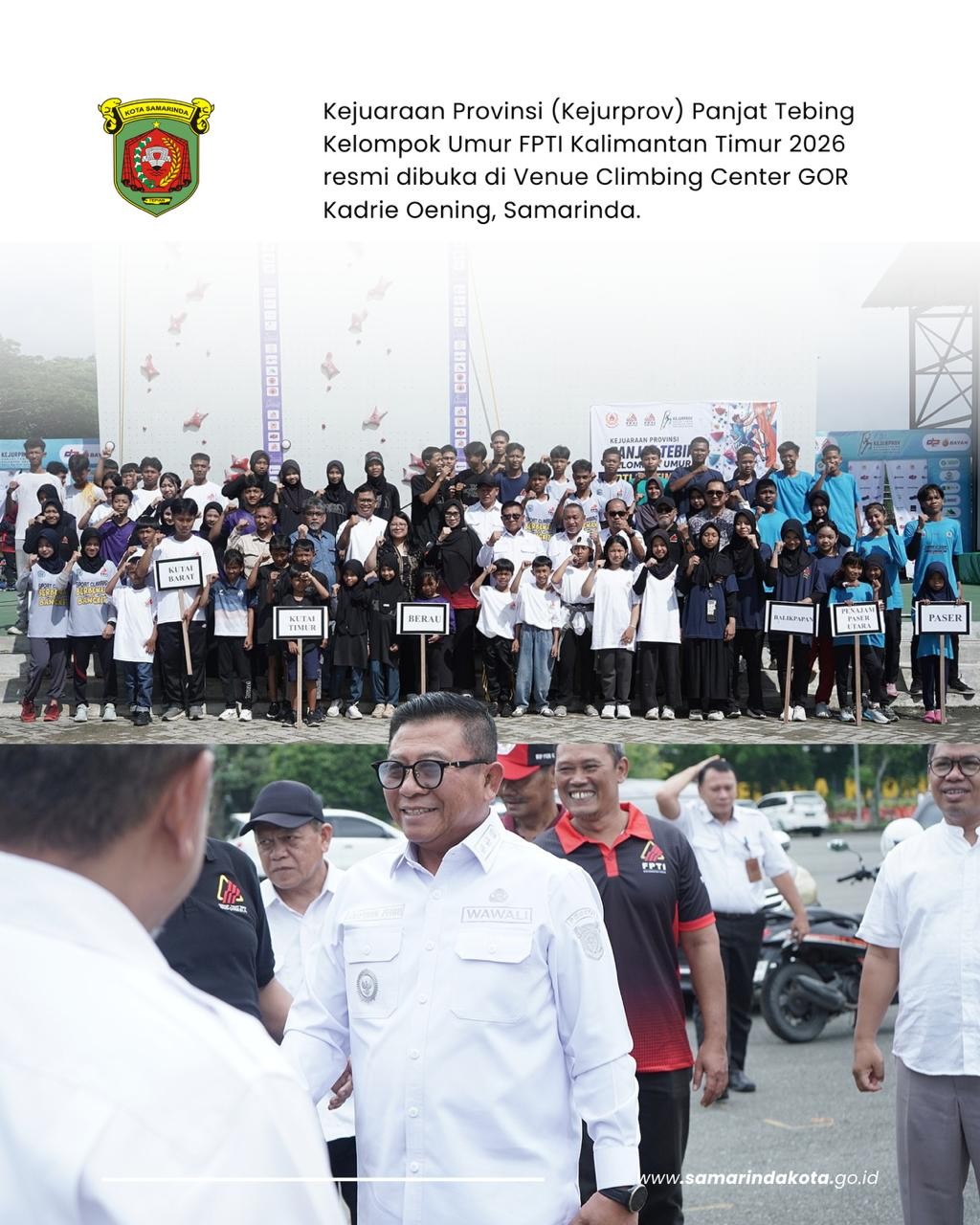 Kejurprov Panjat Tebing Kaltim 2026 Resmi Dibuka, Wawali Saefuddin: Moga-Moga Lahir Atlet Nasional