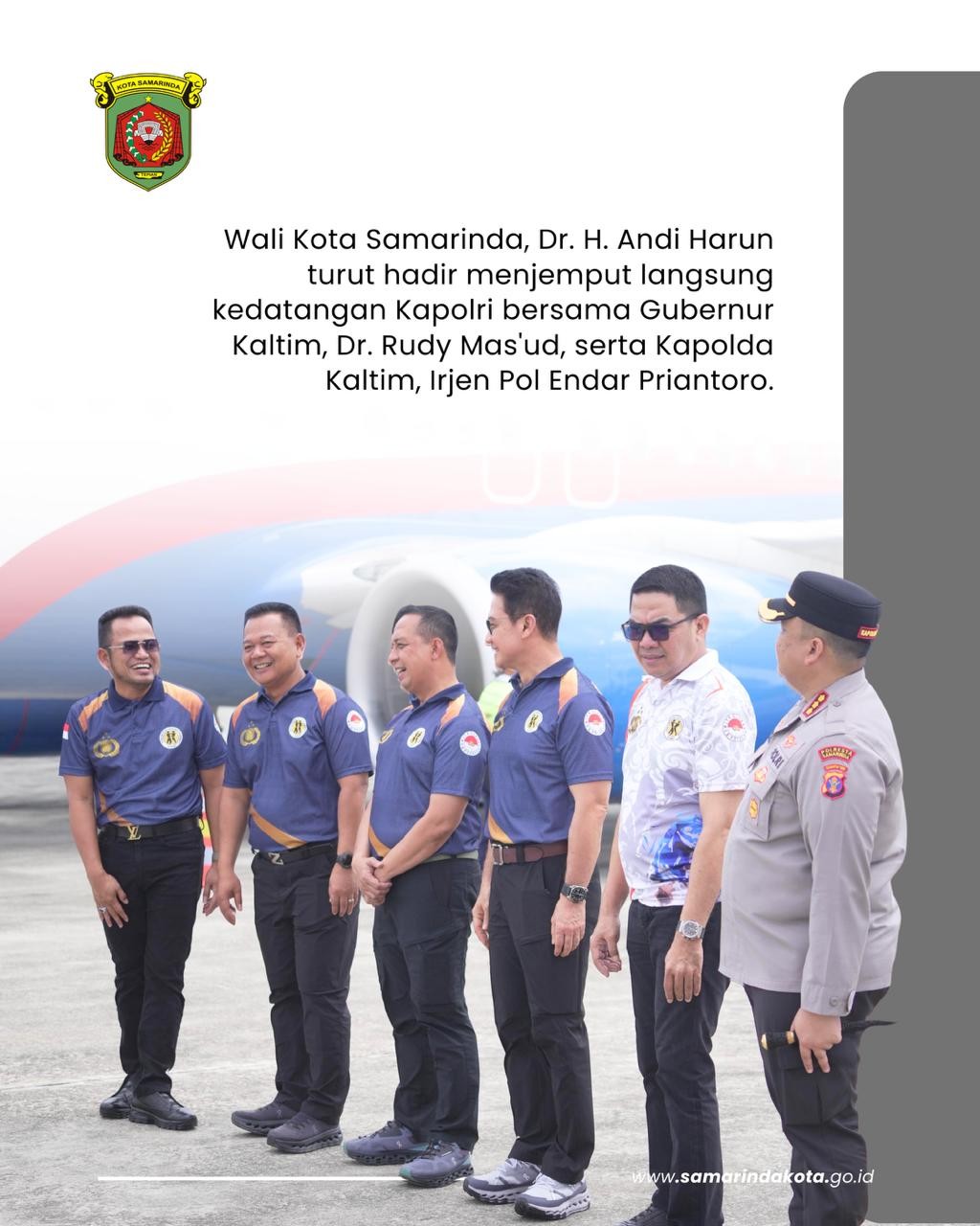 Kapolri Kunker ke Samarinda, Wali Kota Andi Harun Turut Menjemput
