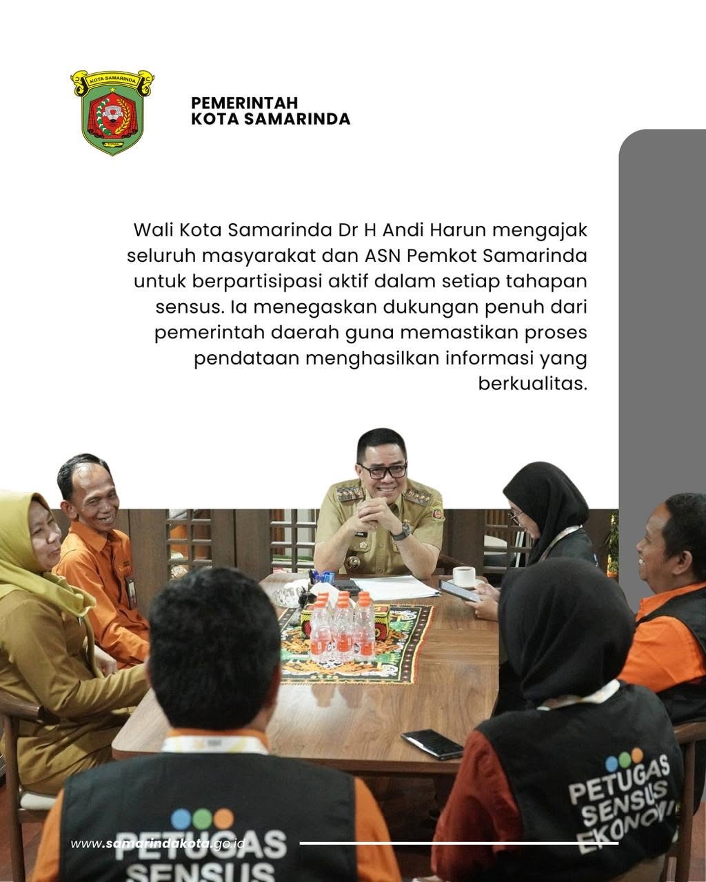 Sensus Ekonomi 2026: Wali Kota, Wakil Wali Kota dan Sekda Kota Samarinda Jadi Responden Pertama