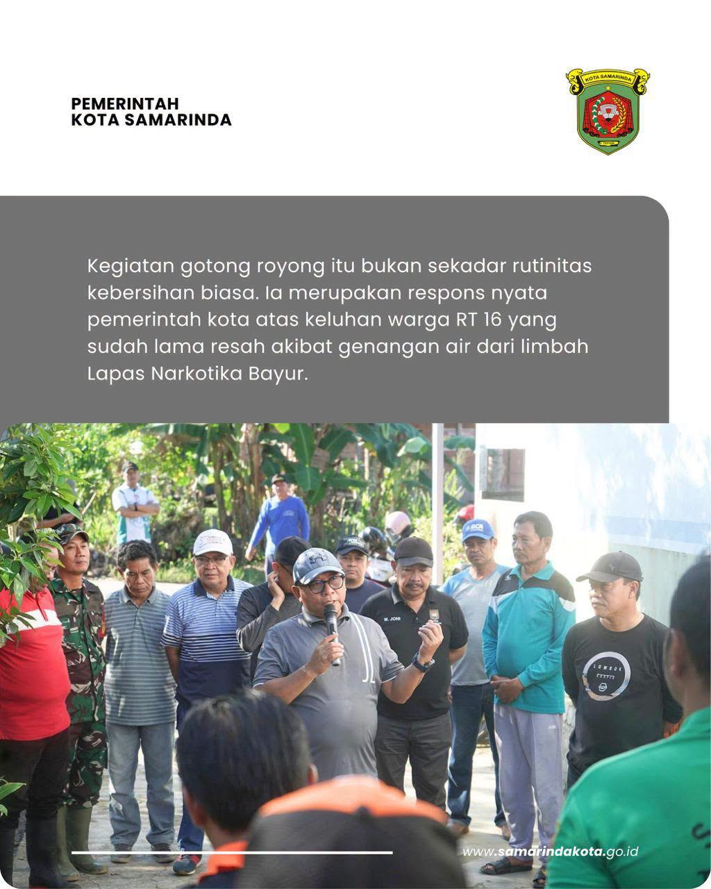Wawali Samarinda Terjun Langsung Pimpin Kerja Bakti di RT 16 Kampung Bayur