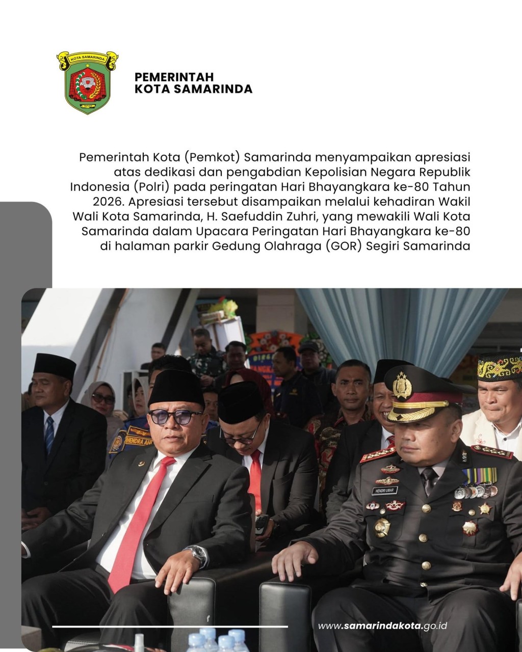 Pemkot Samarinda Apresiasi Dedikasi Polri pada Hari Bhayangkara ke-80