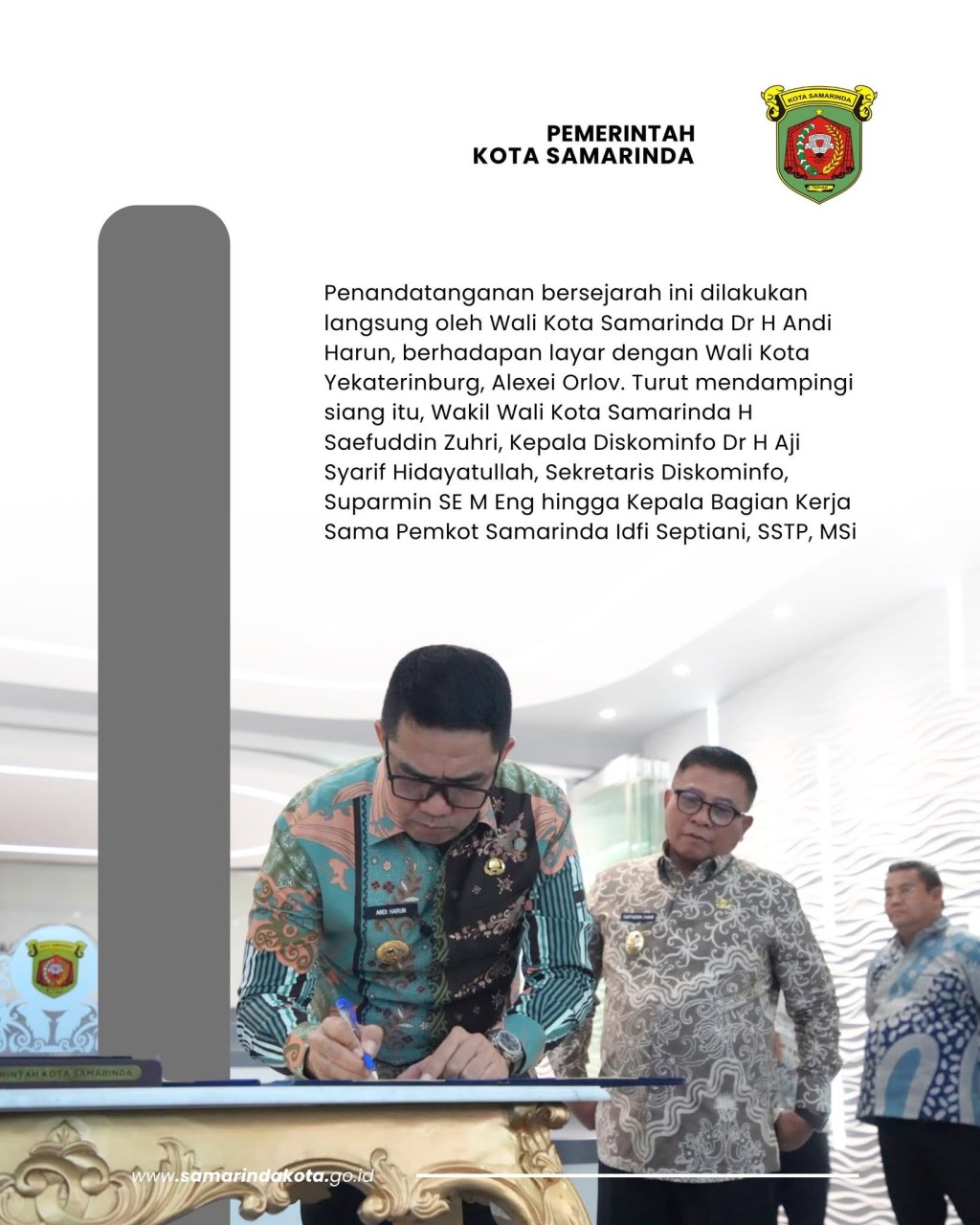 Momen Bersejarah, Pemkot Samarinda Resmi Gandeng Yekaterinburg Rusia, Wali Kota: Ini Baru Awal