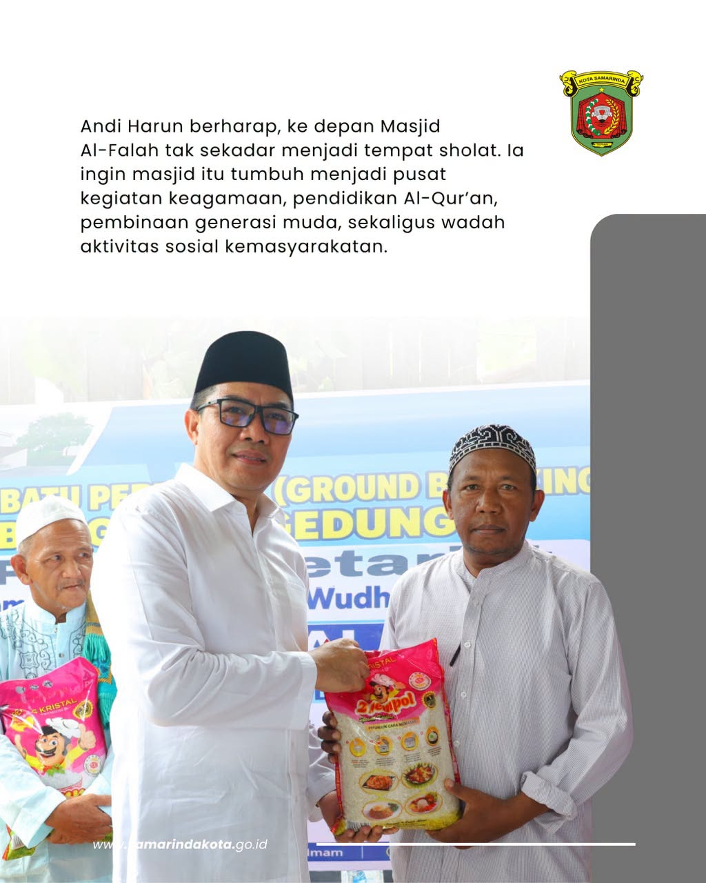 Wali Kota Andi Harun Groundbreaking Pembangunan TK TPA dan Sekretariat Masjid Al-Falah