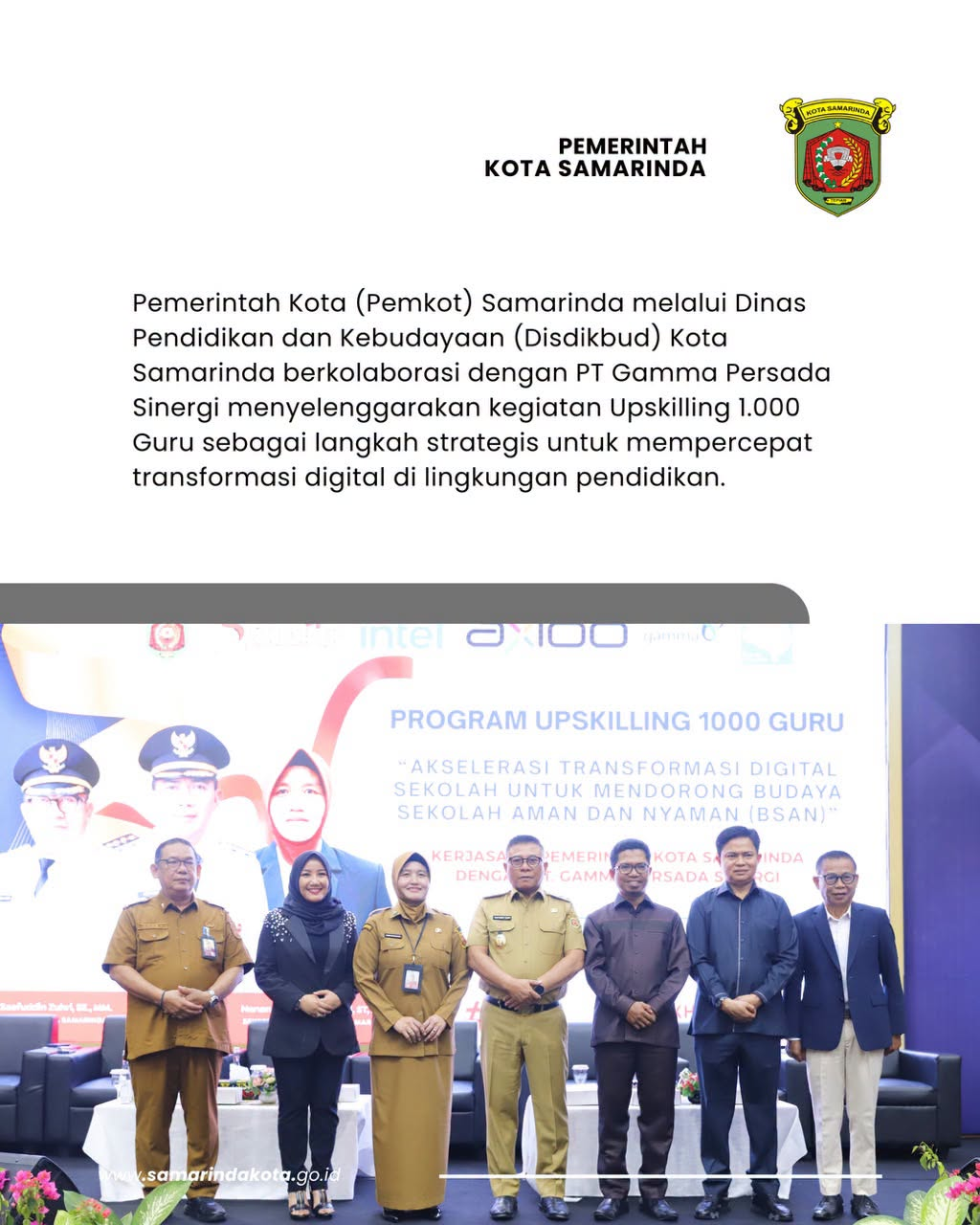 Pemkot Samarinda Dorong Transformasi Digital dan Budaya Sekolah Aman serta Nyaman melalui Program Upskilling 1.000 Guru