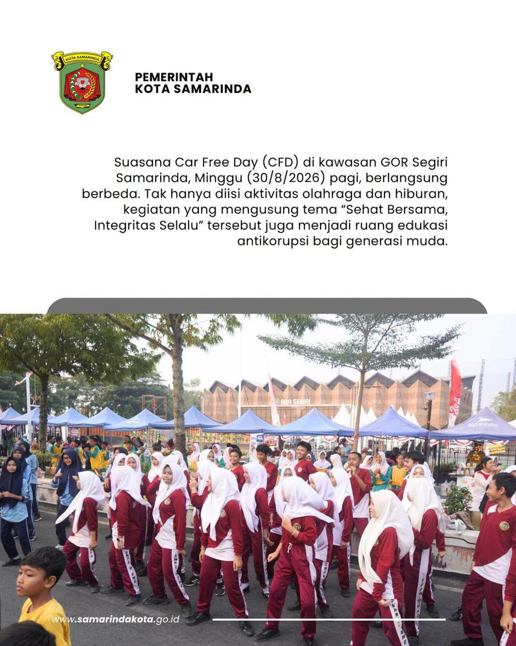 CFD Bersama KPK di Samarinda, 250 Pelajar Diajak Sehat Sekaligus Bangun Integritas