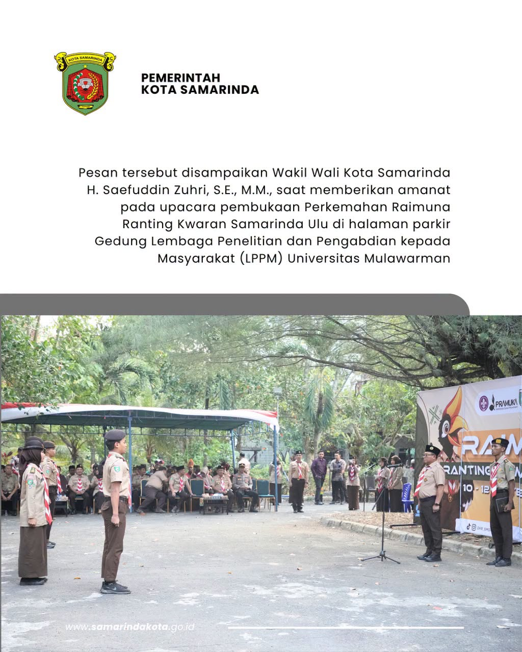 Saefuddin Zuhri kepada 200 Pramuka: Raimuna Bukan Sekadar Berkemah, Tapi Membentuk Karakter dan Jiwa Kepemimpinan