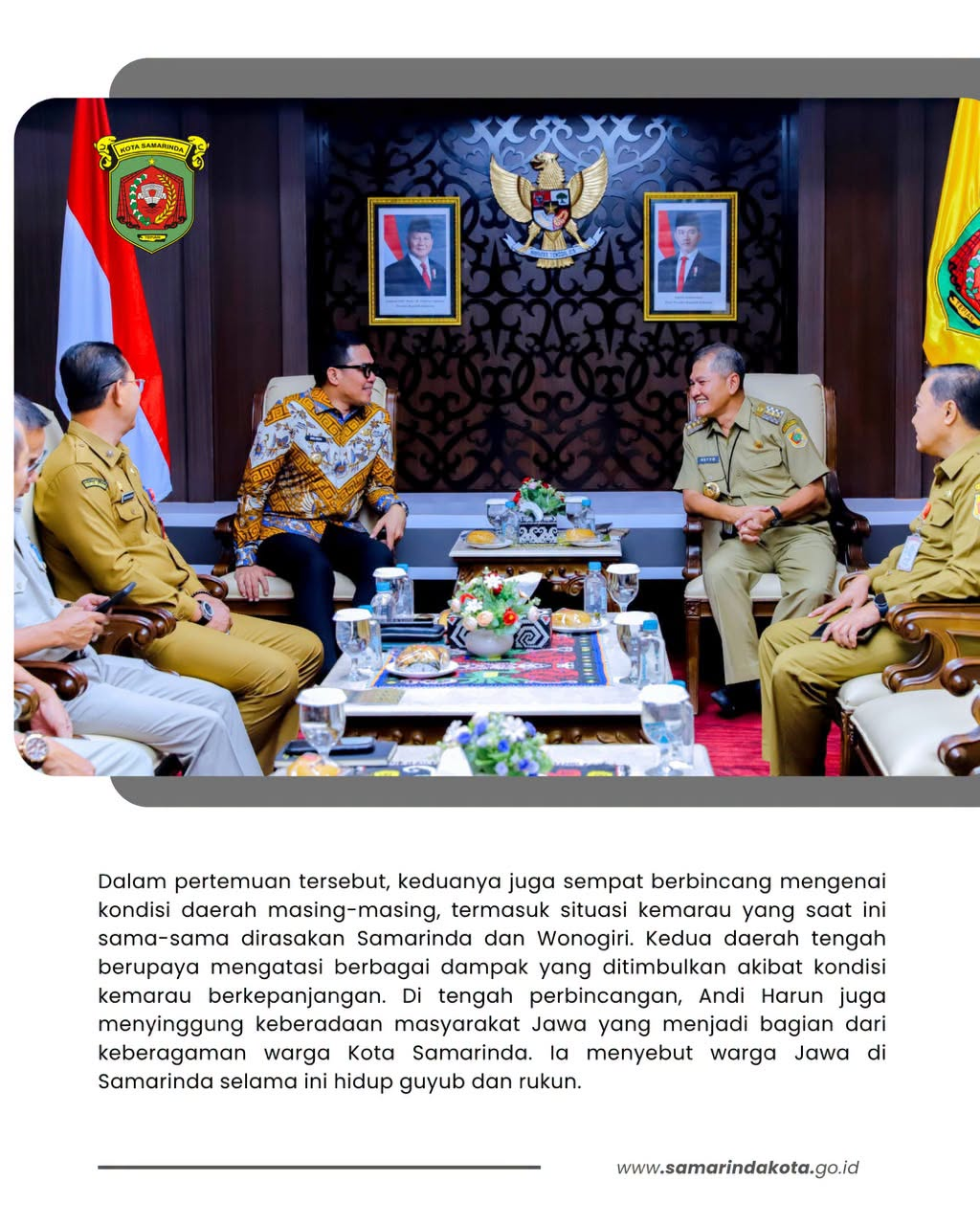 Terima Kunjungan Bupati Wonogiri, Andi Harun Sebut Warga Jawa Guyub Rukun di Samarinda