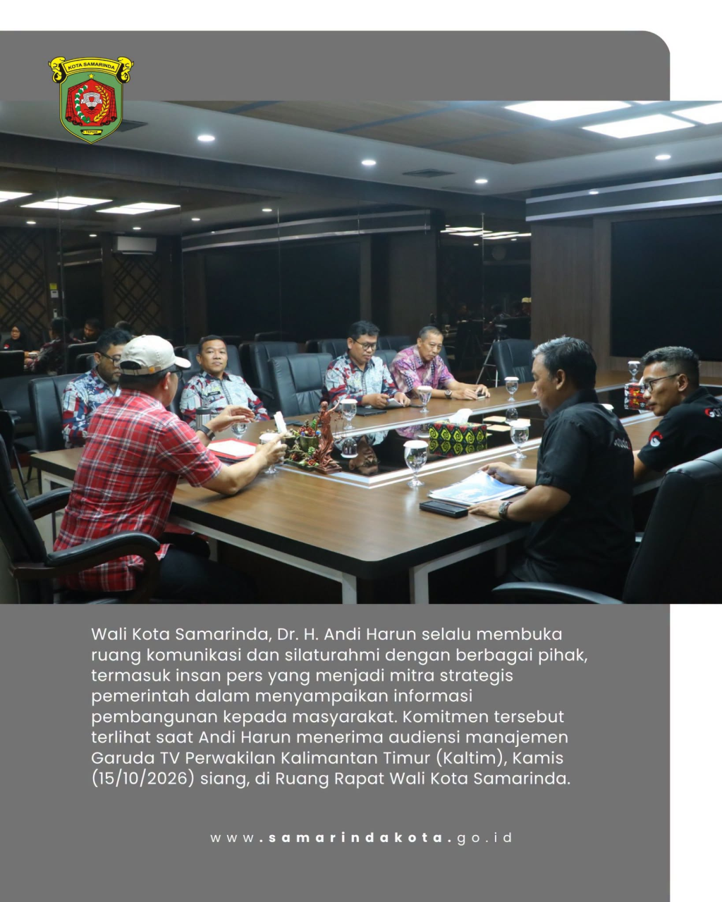 Andi Harun Sambut Garuda TV, Buka Peluang Kolaborasi Publikasi Pembangunan